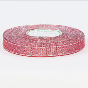 Roosa-hopeanvärinen kimallenauha 12 mm × 32,92 m