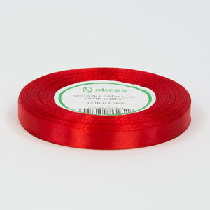 Kirkkaanpunainen satiininauha 12 mm × 32,92 m