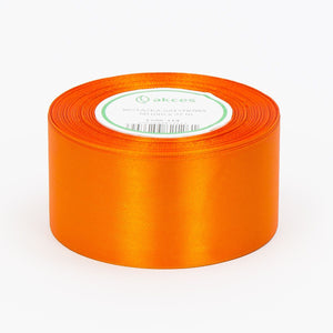 Poltettu oranssi satiininauha 50 mm × 32,92 m