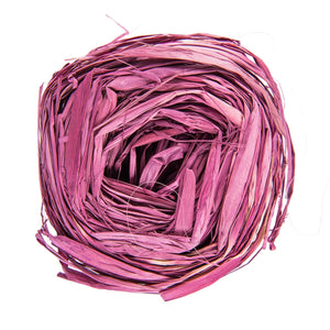 Raffia 50 g, murrettu roosa