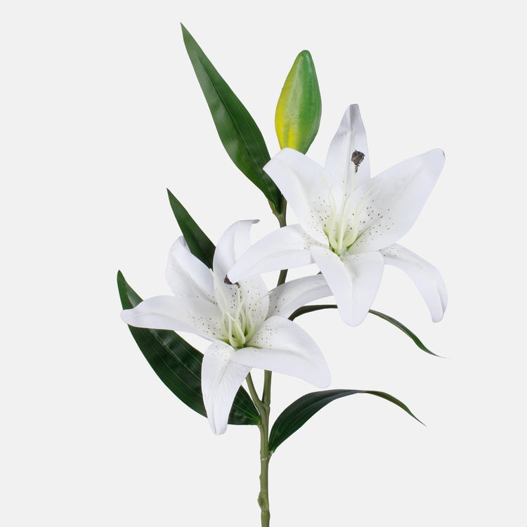 Valge kunstliilia oks 88 cm - Kunstlilled