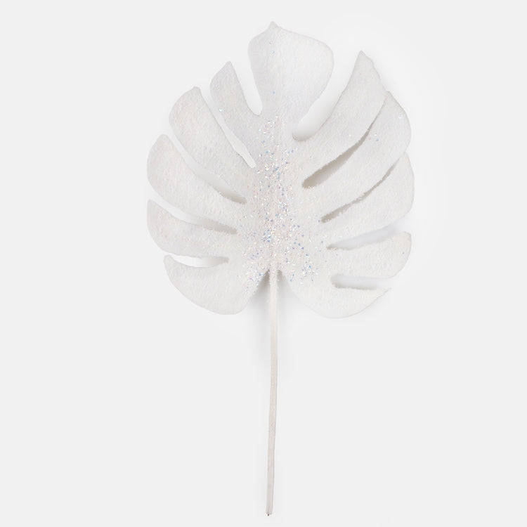 Lumega kaetud monstera kunstleht valge 59 cm - Kunstlilled