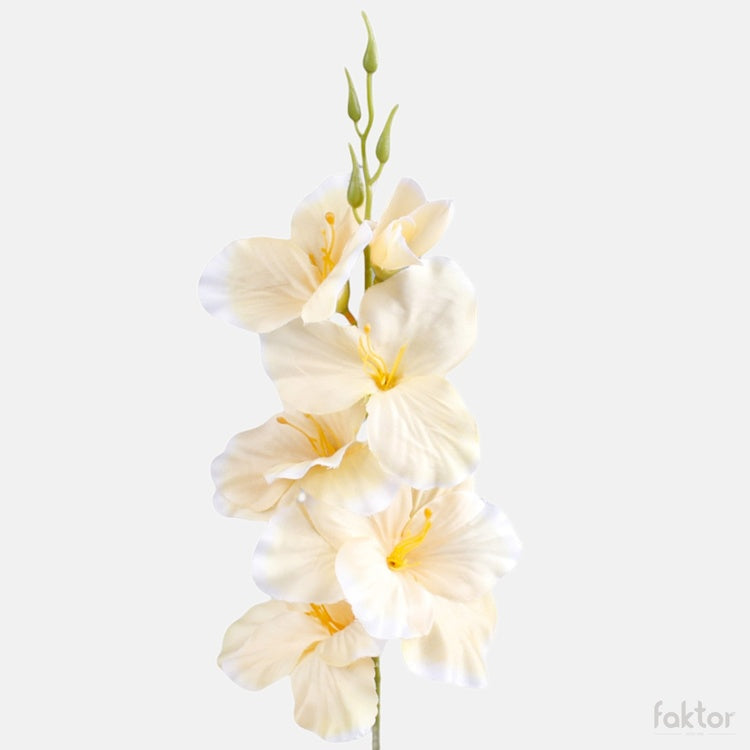 Vanilje valge gladiool kunstlill satiin 55 cm - Kunstlilled