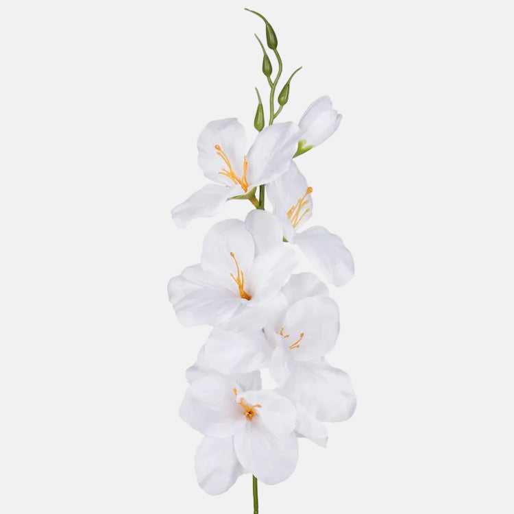 Valge satiingladiool kunstlill 55 cm - Kunstlilled