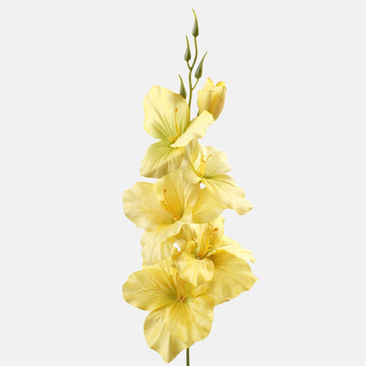 Kollane satiingladiool kunstlill 55 cm - Kunstlilled