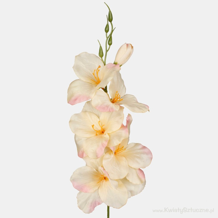 Vaaleankeltainen satiini-gladiolus tekokukka 55 cm - Tekokukat