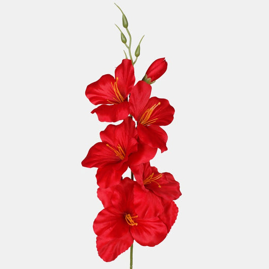 Punane satiin kunstgladiool 55 cm - Kunstlilled
