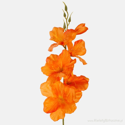 Tumeoranž gladiooli kunstlill satiin 55 cm - Kunstlilled