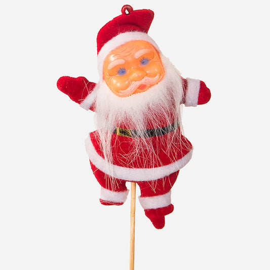 Punainen joulupukki tikussa 16 cm - Tekokukat