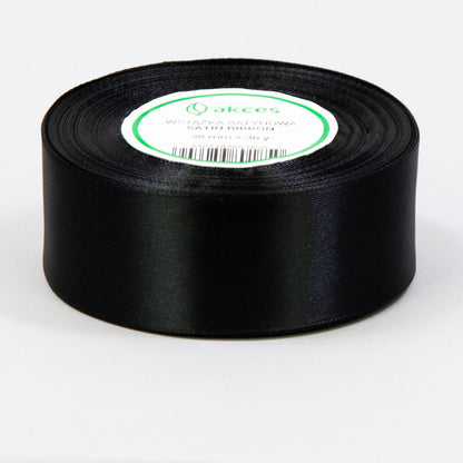 Musta koristenauha, satiini, 38 mm