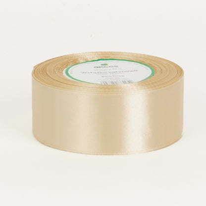 Norsunluunvärinen koristenauha, satiini, 38 mm