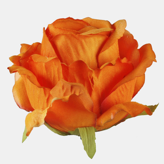 Oranssi tekoruusun kukkapää, 12 cm