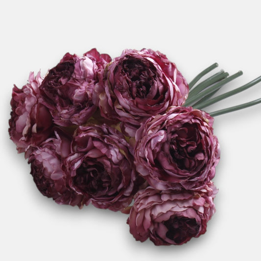 Violetti pioni tekokukkakimppu 27 cm - Tekokukat