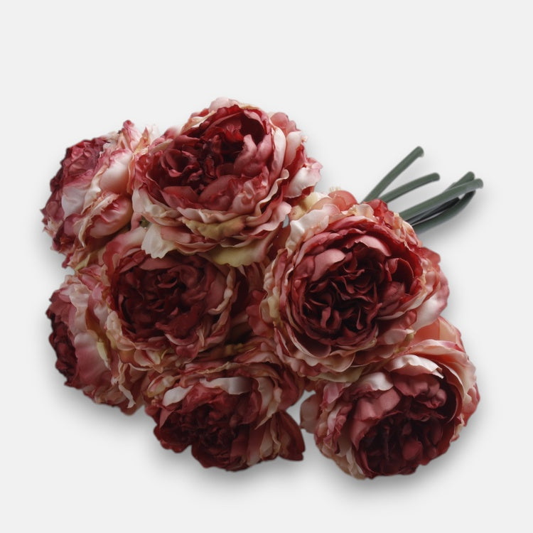 Roosa pojengi kimp 27 cm - Kunstlilled