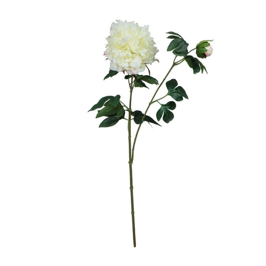 Valkoinen pioni tekokukka 65 cm - Tekokukat