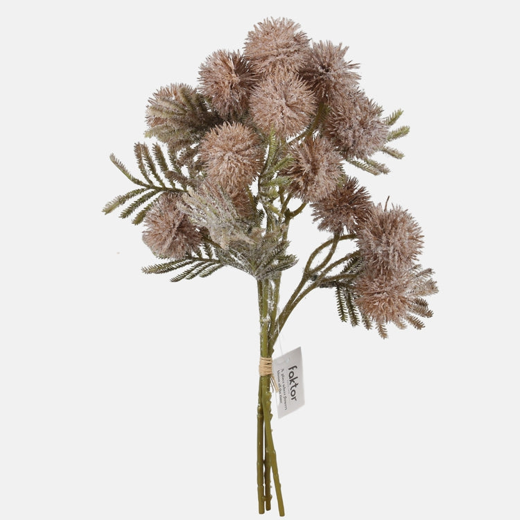 Beige luminen pallohirssi tekokukkakimppu 33 cm - Tekokukat