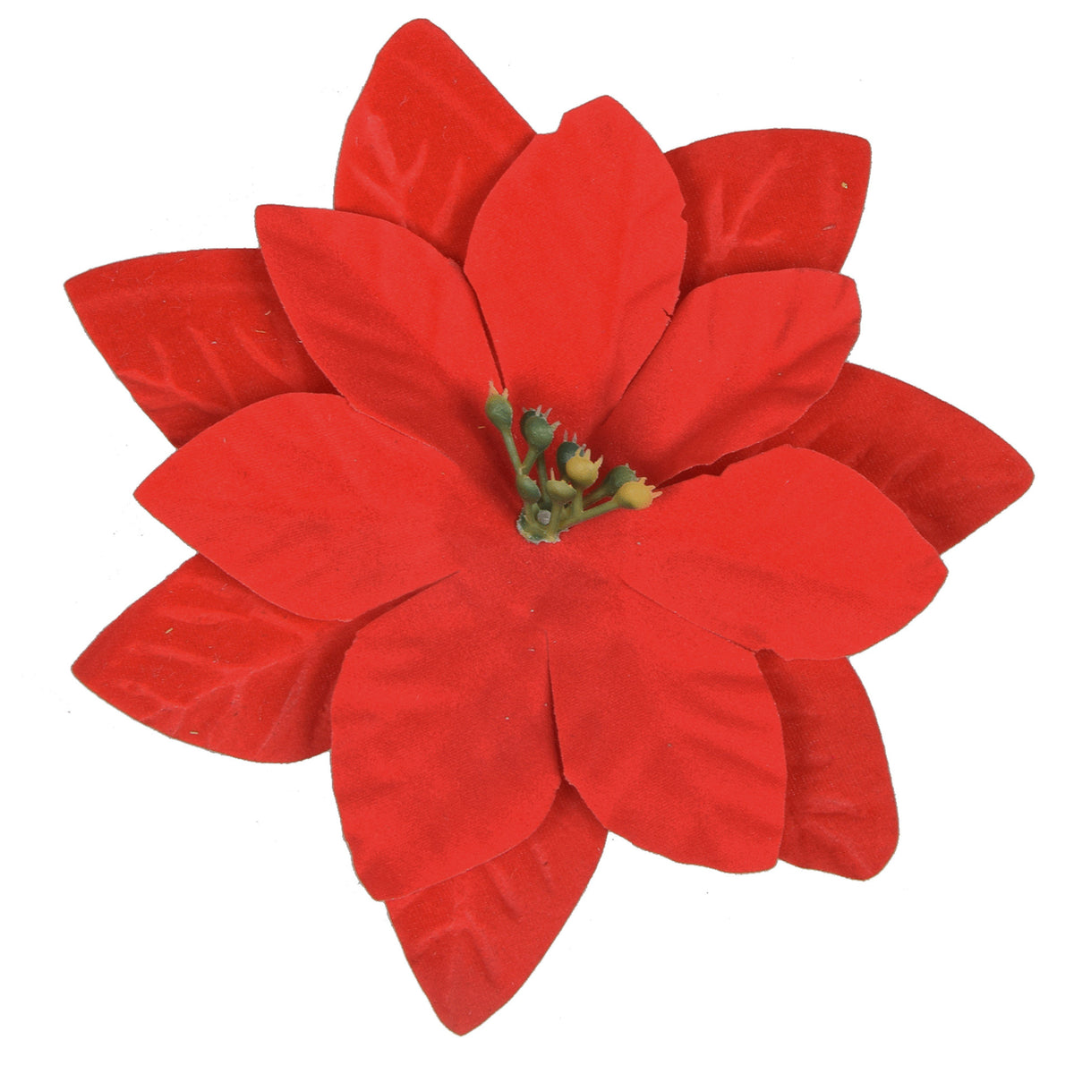 Punainen joulutähti – tekokukkapää, 13 cm, 6 kpl / pakkaus