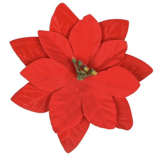 Punainen joulutähti – tekokukkapää, 13 cm, 6 kpl / pakkaus