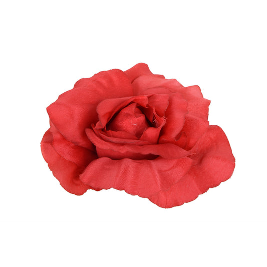 Punainen tekoruusun kukkapää, 11 cm