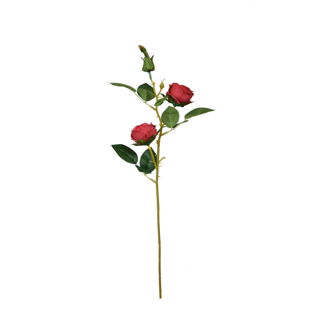 Punainen tekoruusun kukkavarsi, 53 cm