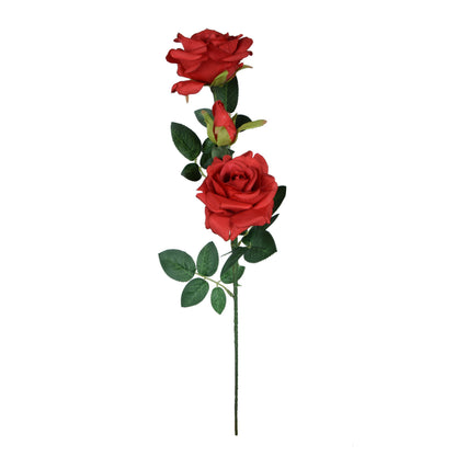 Punainen tekoruusun kukkavarsi, 59 cm