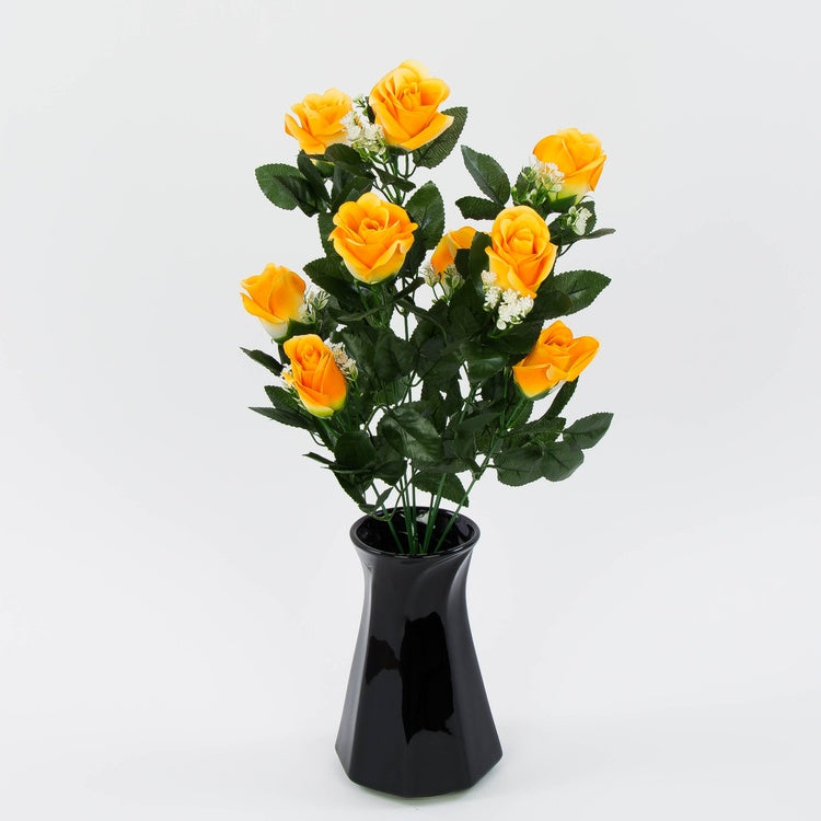 Tumekollase roosi kunstlillekimp 51 cm - Kunstlilled