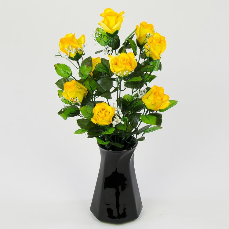 Kollane kunstroosikimp 51 cm - Kunstlilled