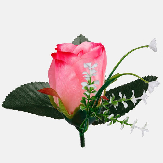 Roosa roosipung ja marliõis kunstlillepea 6 cm - Kunstlilled