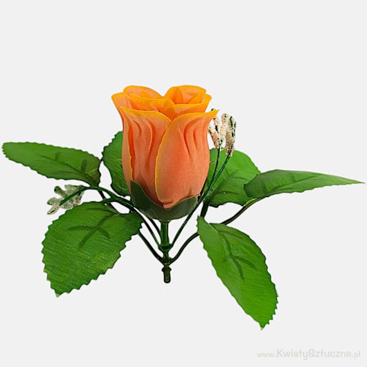 Oranž kunstroosi pung 6 cm - Kunstlilled