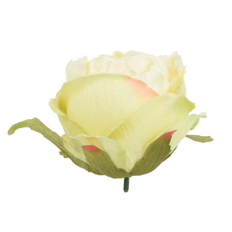 Helerohelise-kreemika roosi kunstlillepea Ø8 cm - Kunstlilled
