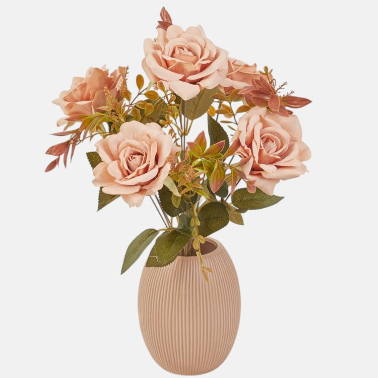 Roosa roosi kunstlillekimp 47 cm - Kunstlilled