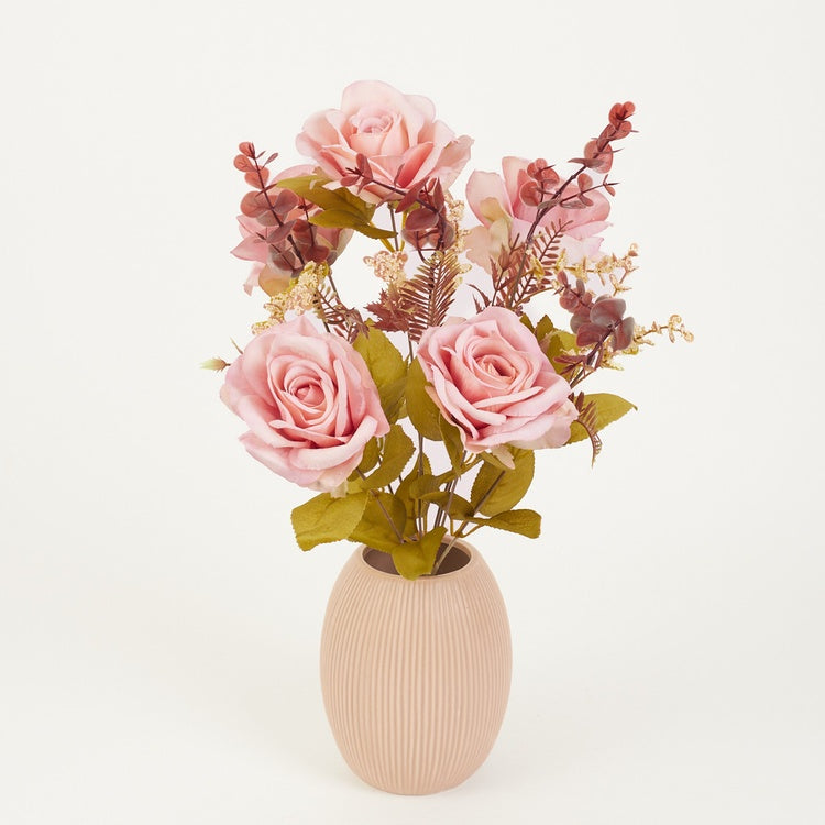 Roosa kunstroosikimp 47 cm - Kunstlilled