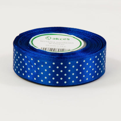 Sininen koristenauha, satiini, 25 mm