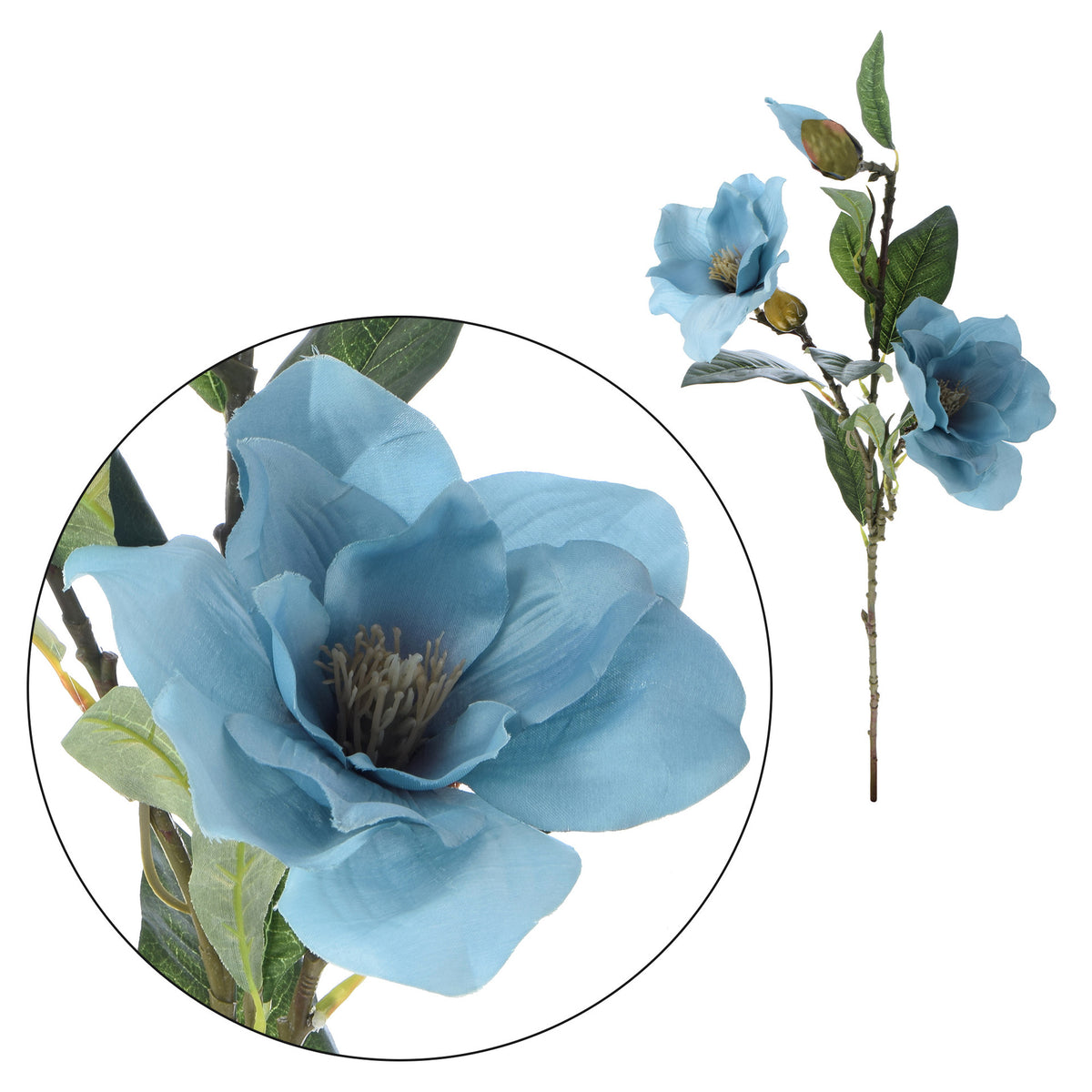 Sininen magnolia – tekokukka, 80 cm