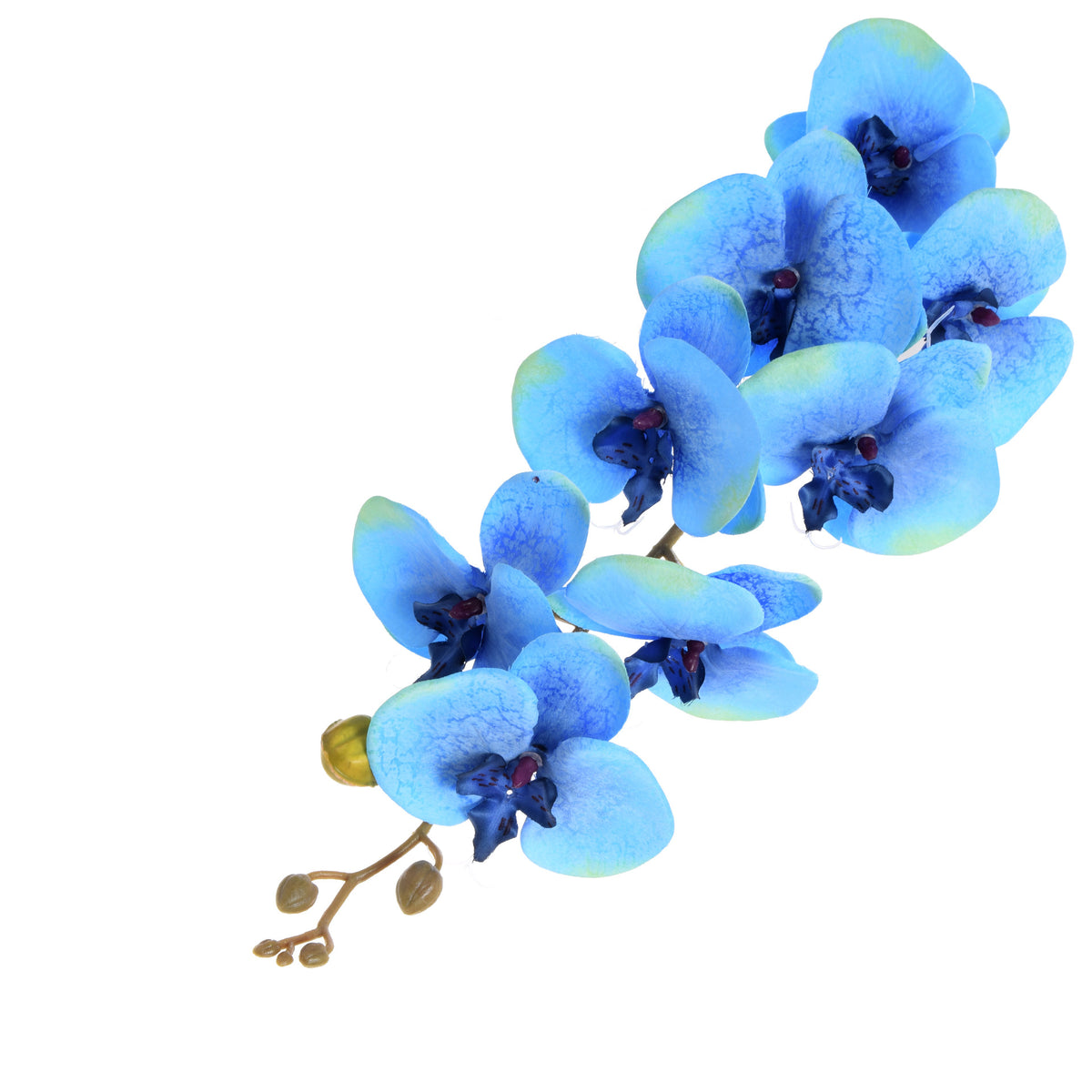 Sininen tekoorkidean kukkavarsi, satiini, 92 cm