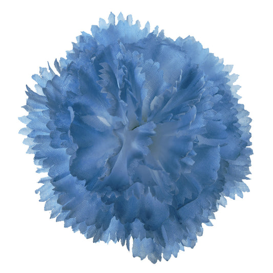 Sininen/valkoinen tekoneilikan kukkapää, 9 cm