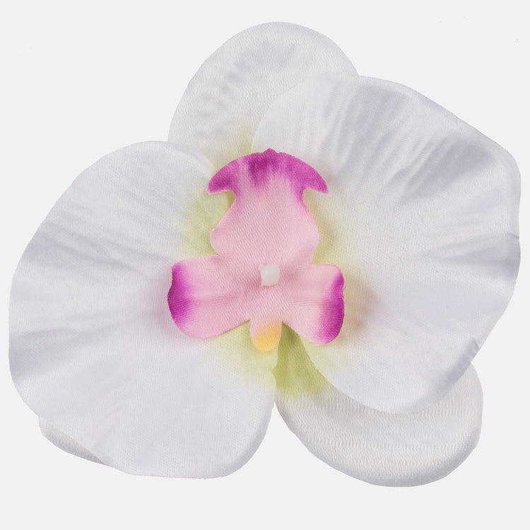 Satiinist orhidee kunstlillepea valge Ø12 cm - Kunstlilled