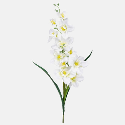 Valge satiinist orhidee kunstlill 50 cm - Kunstlilled