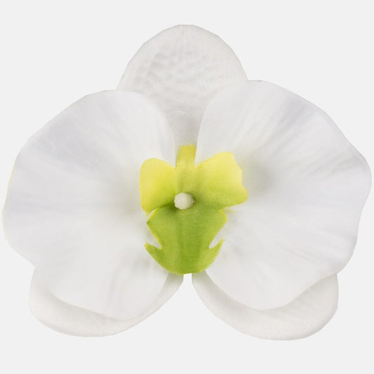 Satiinist orhidee kunstlillepea valge Ø12 cm - Kunstlilled