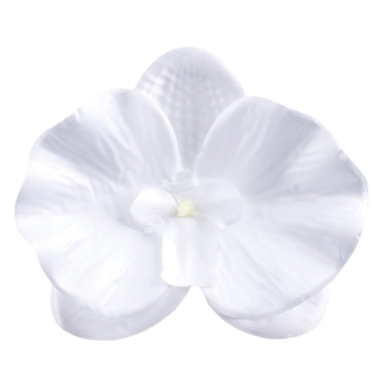 Valge satiinist orhidee lillepea Ø12 cm - Kunstlilled