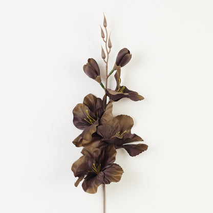 Syksyinen ruskea gladiolus – tekokukka, satiini, 12 kpl