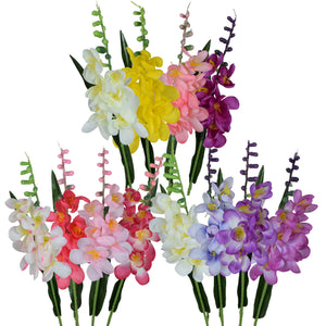 Valko-kelta-roosa-violetti tekofreesia 42 cm