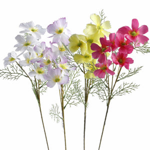 Valko-kelta-violetti-fuksia tekokukka, 60 cm