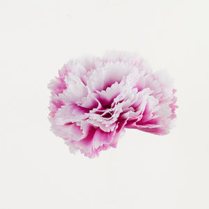 Valkoinen-violetti neilikan kukkapää Ø11 cm