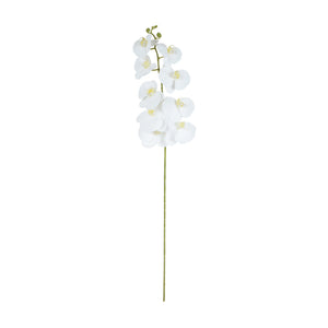 Puhtaanvalkoinen kumipintainen tekoorkidea 102 cm