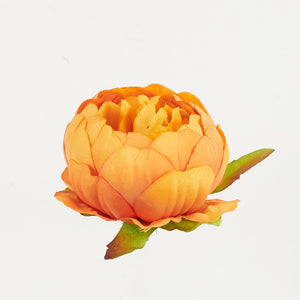 Oranssinkeltainen pionin kukkapää Ø8 cm, nuppumainen