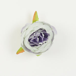Valko-violetti pionin kukkapää Ø8 cm, nuppumainen