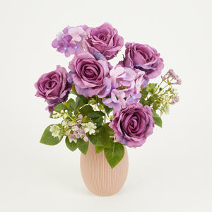 Violetti ruusu-hortensia-tekokimppu