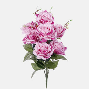 Malvanvärinen-purppuranvärinen tekoruusukimppu 62 cm