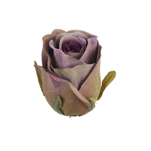 Tumma harmaanvioletti ruusun kukkapää Ø6 cm, nuppumainen